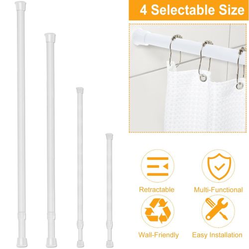 Tension Curtain Rod Spring Load Adjustable Curtain Pole Heavy-Duty Steel 4 Sizes for Bathroom Wardrobe Kitchen Balcony 200cm Tension Curtain Rod Spring Load Adjustable Curtain Pole Heavy-Duty Steel 4 Sizes for Bathroom Wardrobe Kitchen Balcony 200cm