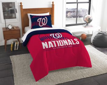 Nationals OFFICIAL Major League Baseball; Bedding; Printed Twin Comforter (64"x 86") & 1 Sham (24"x 30") Set by The Northwest Company