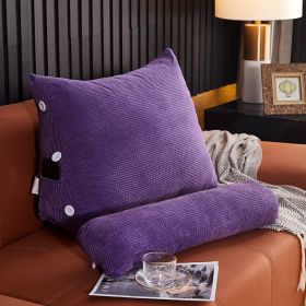 Waist Backrest Pillow Bedside Backrest Lumbar Cushion Bed Sofa (Option: Purple-45x22x50cm with headrest)