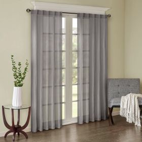 Solid Crushed Curtain Panel Pair(2 Pcs Window Panels) (Color: as Pic)